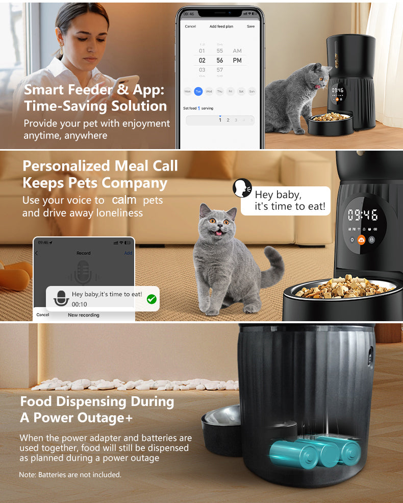 Automatic Smart Pet Feeder – Convenient, Customizable Feeding for Cats and Dogs